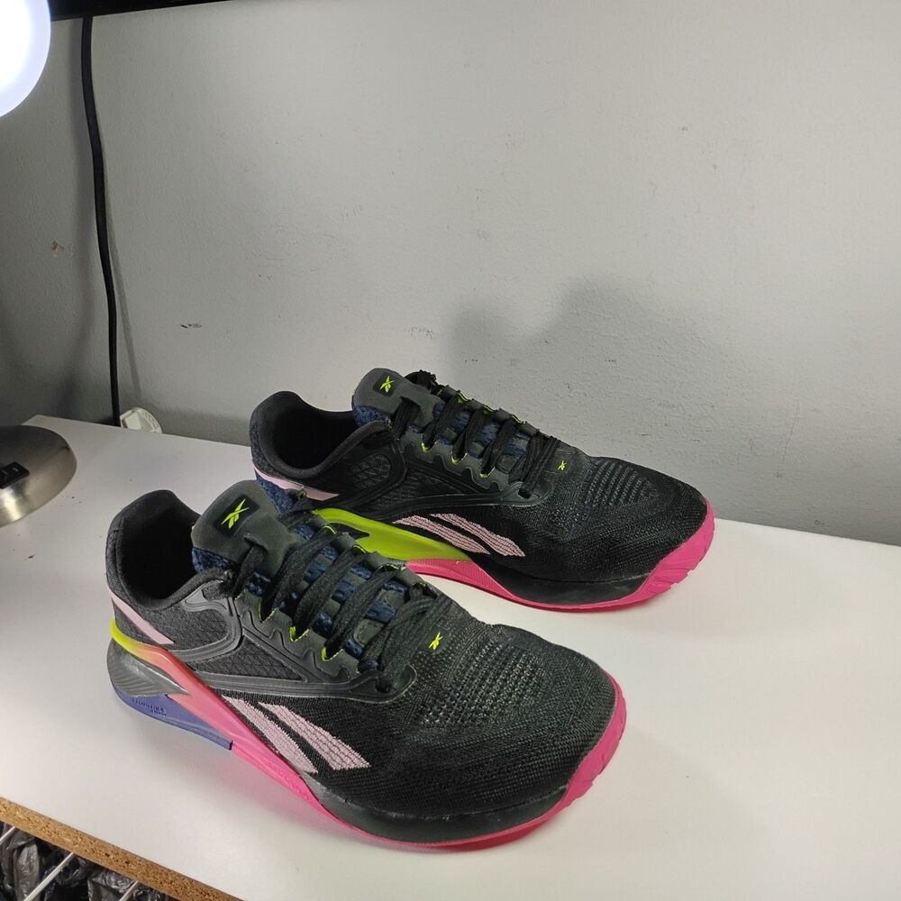 Reebok Nano X2 Womens US 7 Black Infused Lilac Cross Training Shoes Gym Workout